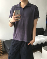 Koul Slub Collar Short Sleeve T