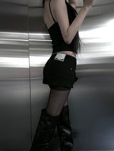 belted micro shorts