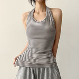 Elastic Spandex Boodle-on Short Sleeveless Halterneck