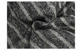 Black fur striped knit cardigan