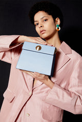 LUVEL shoulder mini leather bag / Pastel Blue