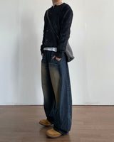 Marine Curved Denim Pants