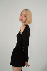 NECK STRAP TEE_BLACK