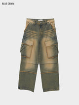 Franken cargo denim pants