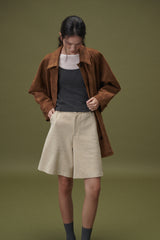 Suede half pants (Beige)