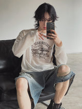 ブロングダメージバミューダデニムパンツ