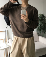 Inset Layered V-neck Knit