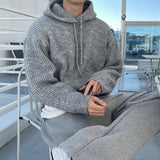 LMN Sydney High Weight Wool Blend Oversized Fit Hooded Knitwear (5 colors)