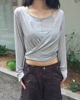 キル レイヤード ラップ カーディガン