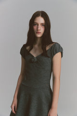 Rose Flare Dress Charcoal