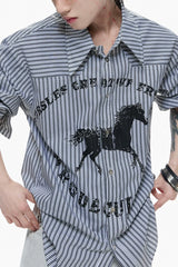 Studded Striped Printed Shirt