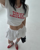 ガールフレンドレタリングクロップドTシャツ