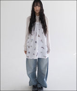 Banel datt curved denim pants