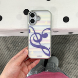 [MADE] [Glossy Glass Silver Bumper Case] ストライプメロディ