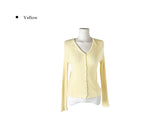 Heo See-through Ribbed Button Slim Cardigan