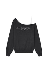 Kleen club one-shoulder sweatshirt, Dark gray