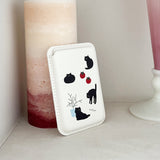 magsafe case mew cat white leather card wallet set