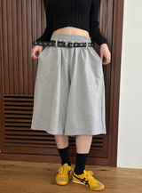 [Unisex] Belted sweat bermuda pants(3color)