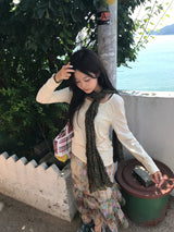 3カラー アオイ レース ヴィンテージ ロングスリーブ Tシャツ