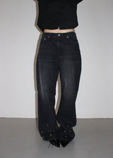 EYELET DENIM PANTS