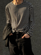 [Unisex] ストライプ ルーズフィット ロングスリーブ(7color)