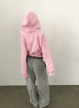 [FLEECE]クリスタルドットクロップドフードジップアップ