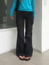 Nomad Washing Multi-Cargo Bootcut Denim Pants (3c)