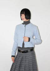 (WOOL) TWO-TONE LAYER CARDIGAN