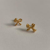 (silver925) Lovely ribbon piercing type1 *gold