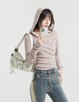 Wrap hooded crop top