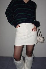 ファーレッグウォーマー(WHITE, BLACK 2COLORS!)
