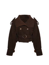 NyDkyel™ Cotton wool fabric multi-shape button short silhouette waist jacket