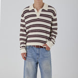 MODERN BOUCLE STRIPE COLLARKINT