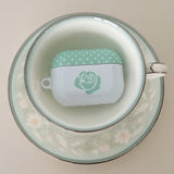 Rose polka-dot milk light green glossy AirPods case
