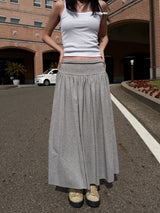  SWEAT SHIRRING MIDI SKIRT