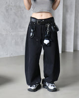 [UNISEX] カーペンターブラックデニムワイドパンツ