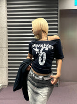 シックススターユニショルダーTシャツ