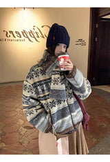 スノーリバーシブルマフラーフリースジップアップ
