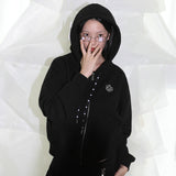 Wings Hooded Zip-up - BLACK