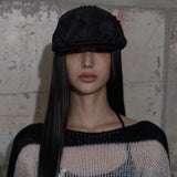LACE BANDING HUNTING CAP (BLACK) F25QE996