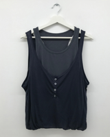 Coined layer sleeveless top (3color)