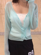 Oppo Two-Way Button Ribbed Knit Cardigan