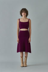 Skin knit skirt_grape