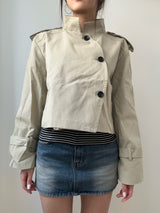 bronze short trench coat