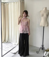 [ high waist ] ローアワーワイドピンタックマキシ sl