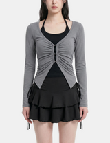 Nevia Shirring Cardigan Set