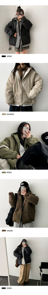 You too High-Neck Hooded Puffer Padded Jumper