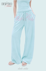 Taylor Mint Lettering Casual Wide Pants
