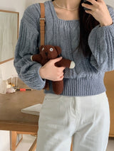Merry Twisted Puff Square Knit (11color)