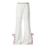 Rosy Flare Ribbon Pants